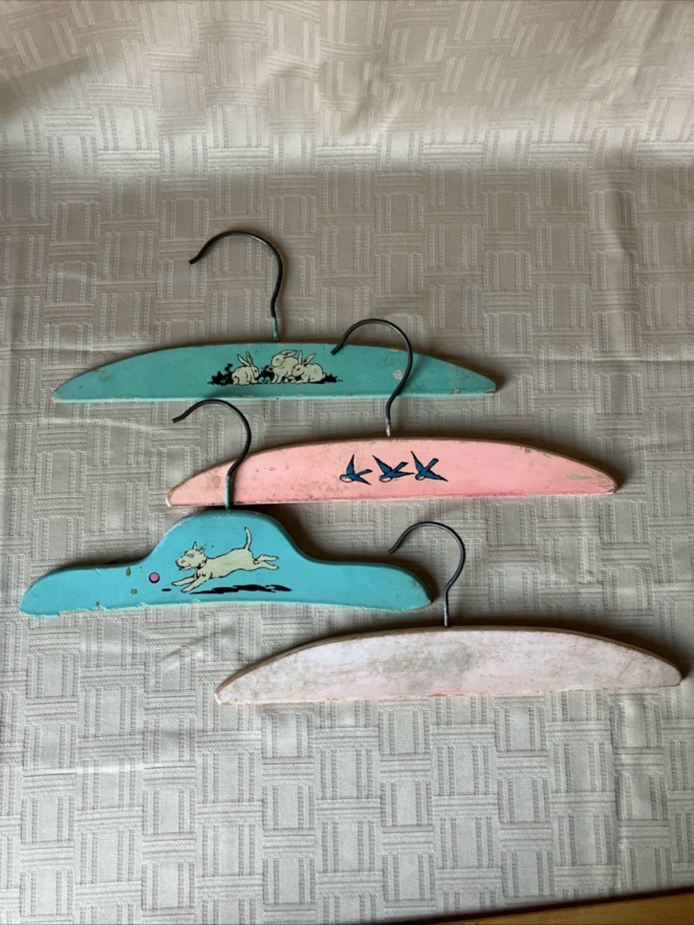 Antique Children’s Wooden Hangers, Set of 4
